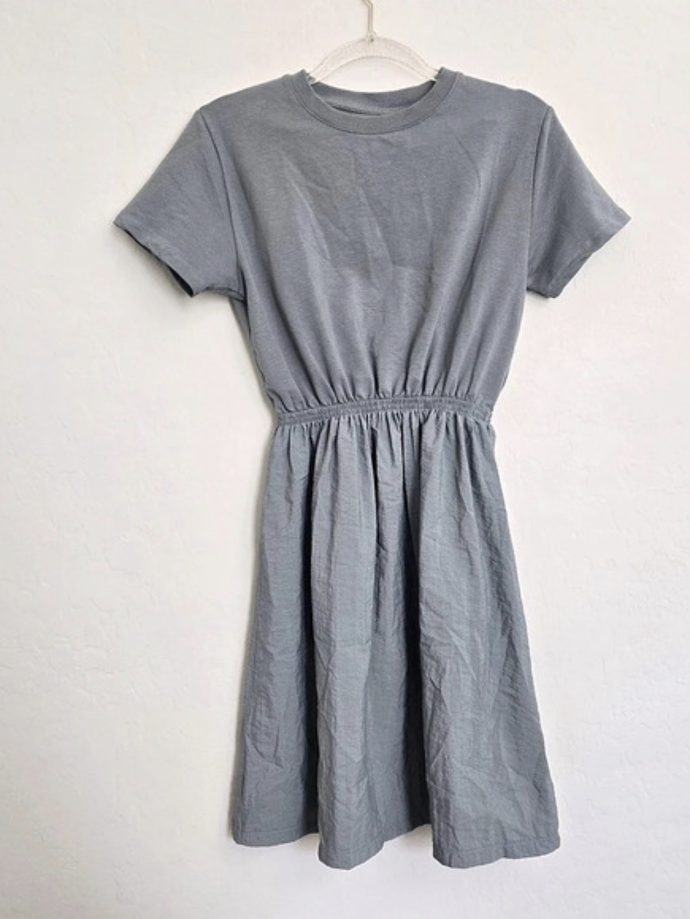 ZARA Kids Slate Blue Short Sleeve Cinched Waist Dress 11-12Y